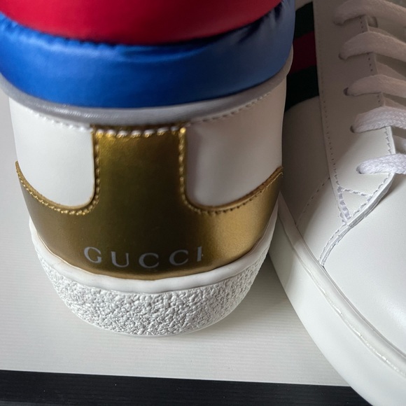 GUCCI-AUTHENTIC (NWT/Box) Mens Web Accent Leather Sneakers - Picture 6 of 15